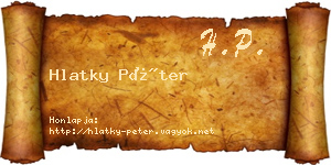 Hlatky Péter névjegykártya
