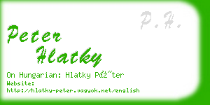 peter hlatky business card